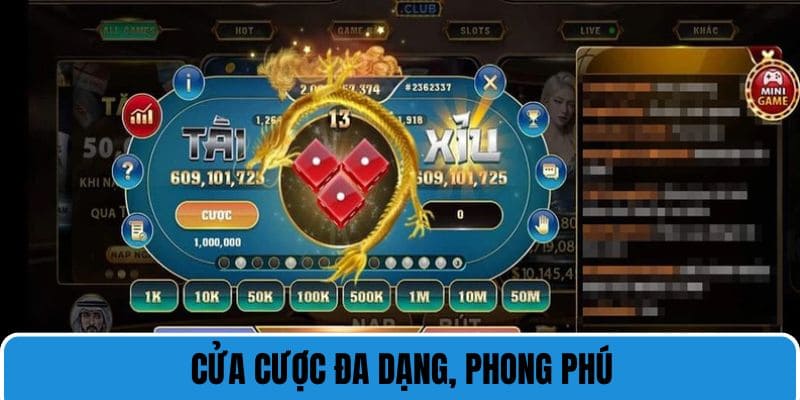 Sân chơi cho phép cá nhân xuống tiền với nhiều lựa chọn