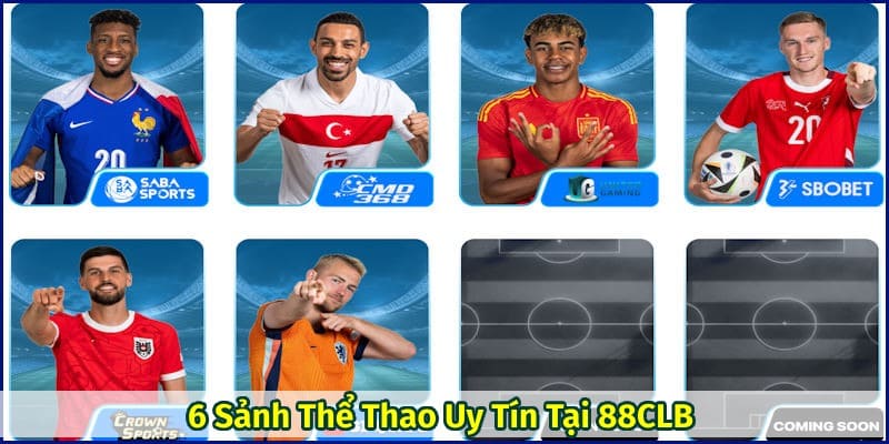 Tại Thể Thao 88CLB có 6 sảnh